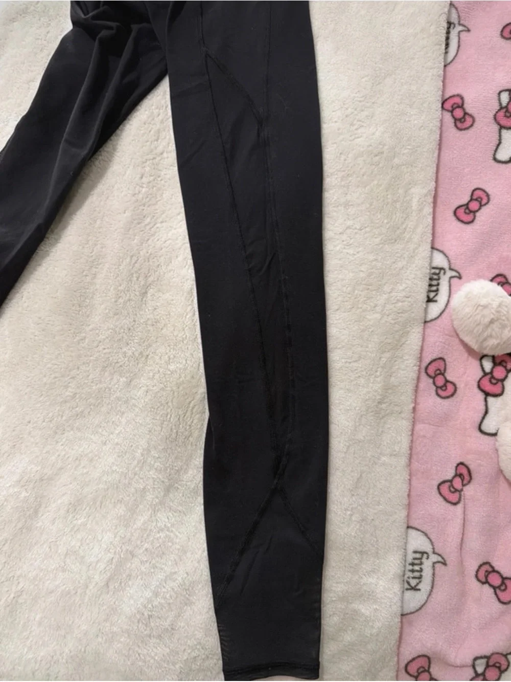 Black Lululemon Leggings with Mesh Detail